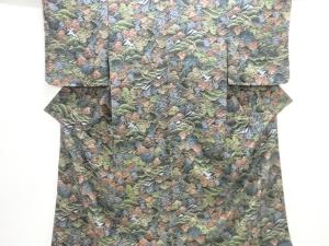 未使用品　樹木模様小紋着物